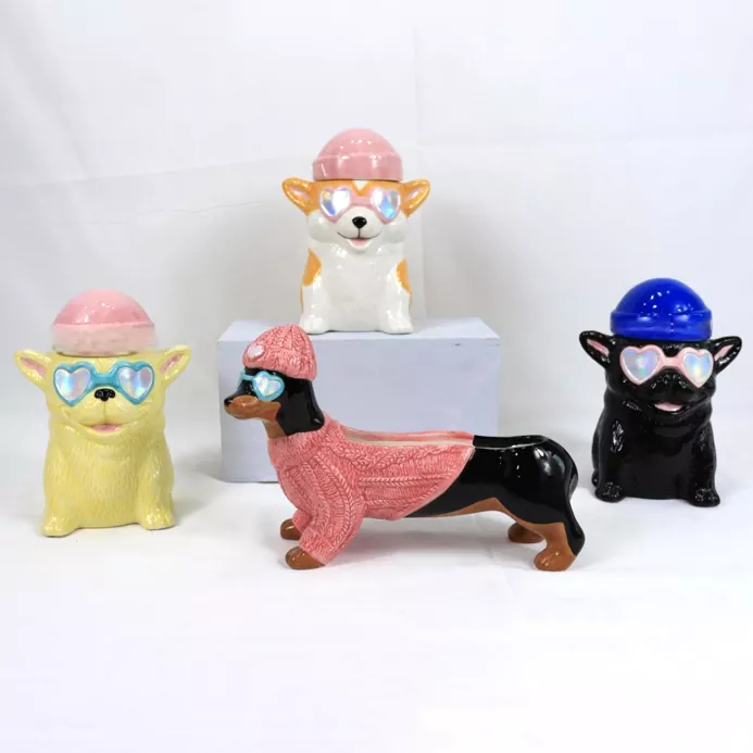 Gyvūnų keramikos žvakidė