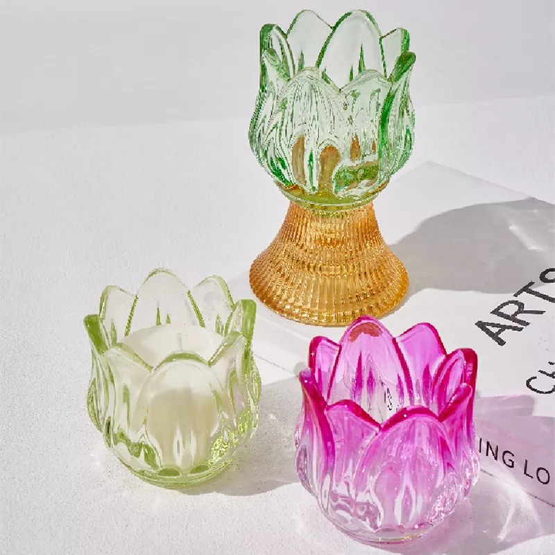 Spalvota Merveilles gėlių stiklo žvakidė