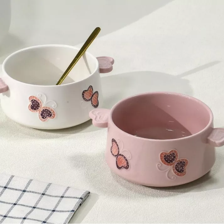 Indaplovė saugus rankomis dažytas keraminis dubuo