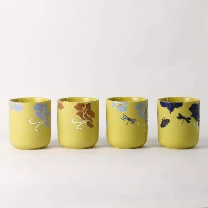 Gėlių šnabždesys rankomis dažytas meno žvakių laikiklis