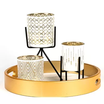 Prabangaus rašto stiklo žvakidės