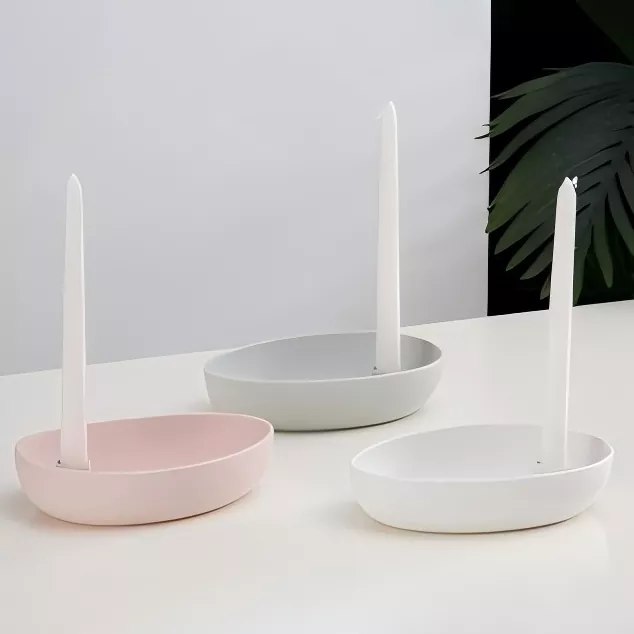 Modernus ovalus keraminis žvakių laikiklis