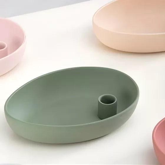 Modernus ovalus keraminis žvakių laikiklis