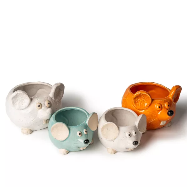 Pelės formos keraminės žvakidės