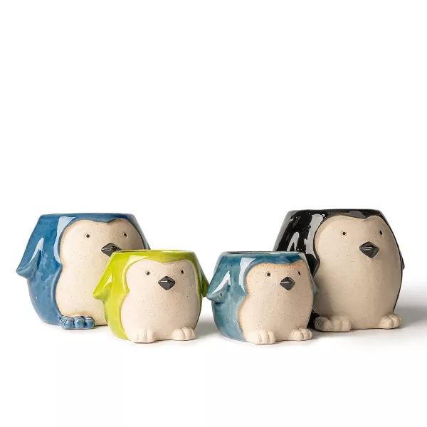 Pingvino formos keraminės žvakidės